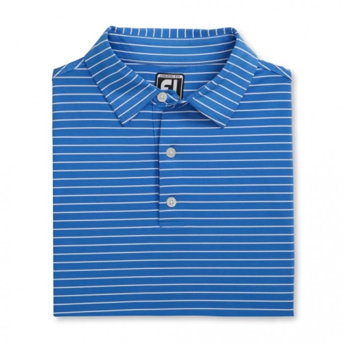 Footjoy Athletic Fit Klassiska Stripe Self Collar Skjorta Herr Blå / Vita | EGYVO-7914