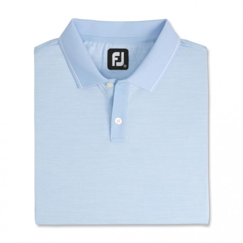 Footjoy Broken Pinstripe Lisle Knit Collar Skjorta Herr Blå / Vita | AWZNP-6180