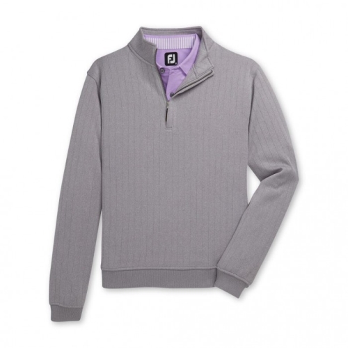 Footjoy Drop Needle Half-Zip Gathered Midja Jacket Herr Grå | BWHLF-5063