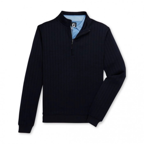 Footjoy Drop Needle Half-Zip Gathered Midja Jacket Herr Marinblå | IABKD-7384