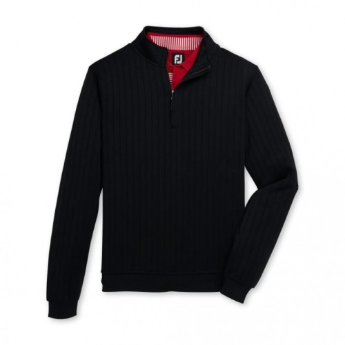Footjoy Drop Needle Half-Zip Gathered Midja Jacket Herr Svarta | VEDOA-5796
