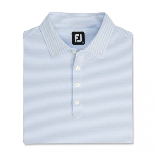 Footjoy Feeder Stripe Lisle Buttondown Collar Skjorta Herr Blå / Vita | MLCBP-3491
