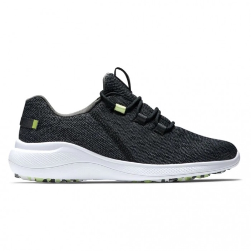 Footjoy Flex Coastal Spiklösa Golfskor Dam Svarta / Ljusgröna | CYBPL-4650