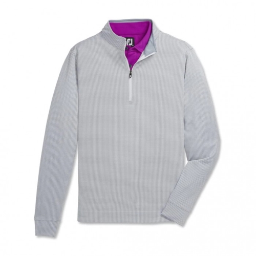 Footjoy Houndstooth Jacquard Quarter-Zip Jacket Herr Grå / Vita | ZMTBF-2048