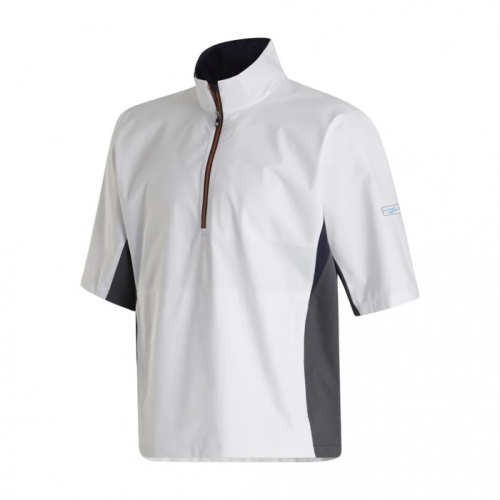 Footjoy HydroLite Kort Sleeve Skjorta Herr Vita / Grå / Orange | JPIDO-4973