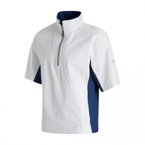 Footjoy HydroLite Kort Sleeve Skjorta Herr Vita / Kungsblått / Svarta | QSYHA-1793