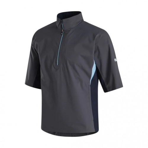Footjoy HydroLite Kort Sleeve Skjorta Herr Grå / Marinblå | UHJCF-1820