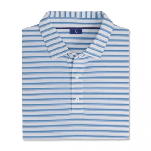 Footjoy Jersey Klassiska Stripe Skjorta Herr Vita / Vita / Blå | EZTNK-8794