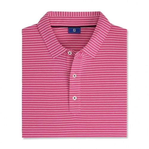 Footjoy Jersey Pencil Stripe Skjorta Herr Vita | BXZSI-2037