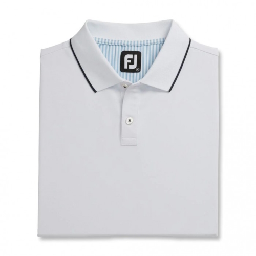 Footjoy Limited Edition Pique Solid Knit Collar Skjorta Herr Vita | OIGNS-5127
