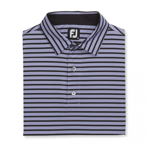Footjoy Lisle 2-Color Stripe Self Collar Skjorta Herr Lavendel / Svarta | BROSD-7015