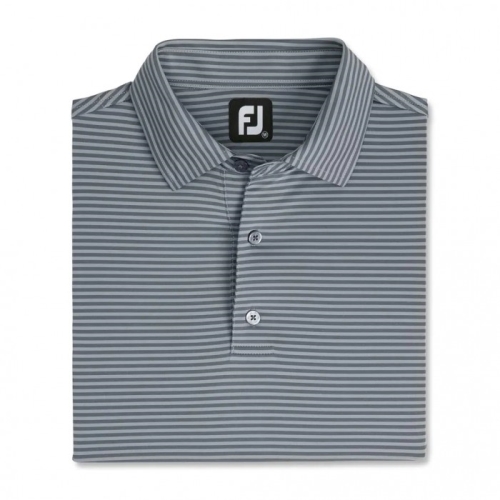 Footjoy Lisle Feeder Stripe Self Collar Skjorta Herr Grå | WIQHN-7284