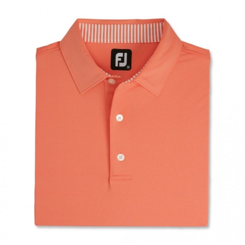 Footjoy Solid Lisle Self Collar Skjorta Herr Korall | GBDPK-3842