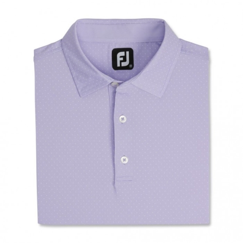 Footjoy Stretch Lisle Dot Print Self Collar Skjorta Herr Lila / Vita | ASLQO-0561