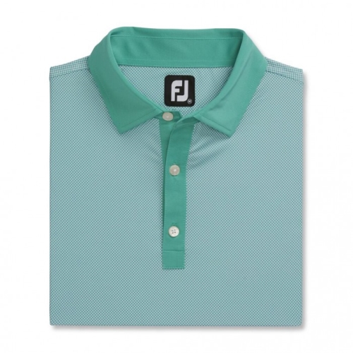 Footjoy Stretch Lisle Mini Check Print Skjorta Herr Vita | GHVWB-5738