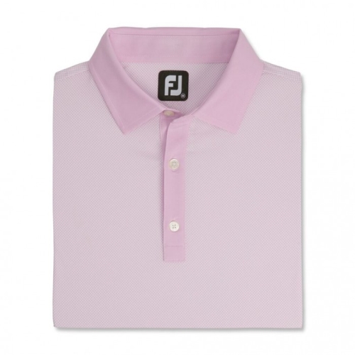 Footjoy Stretch Lisle Mini Check Print Skjorta Herr Rosa / Vita | KBEOH-8471
