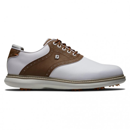 Footjoy Traditions Spik Golfskor Herr Vita / Bruna | QAMXO-9014